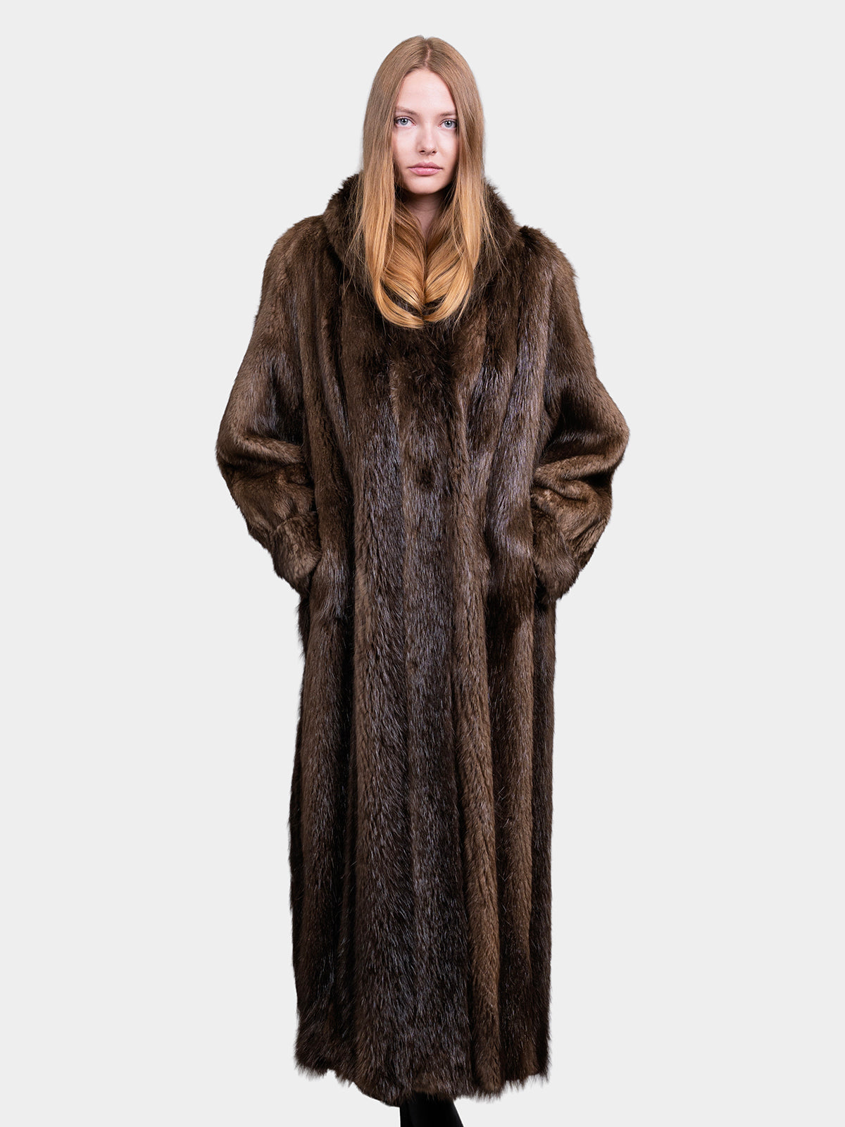 Women's Brown Beaver Fur Coat
