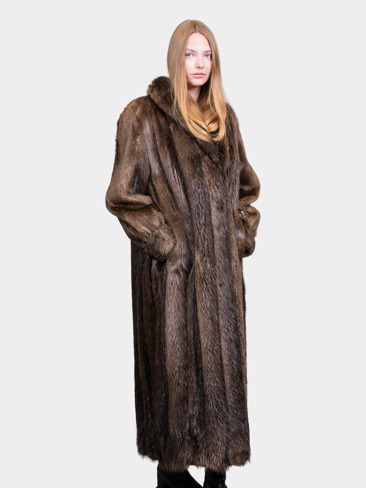 Women's Brown Beaver Fur Coat