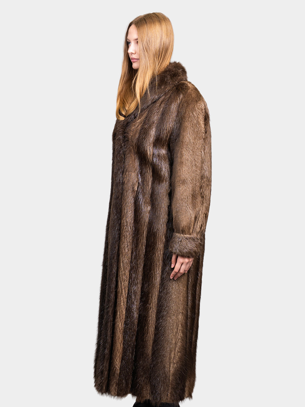 Women's Brown Beaver Fur Coat