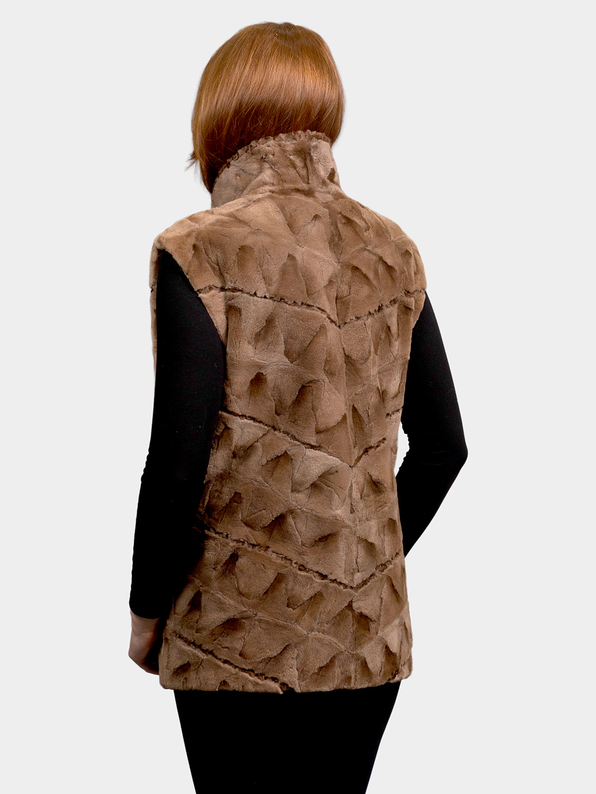 Women's Demi Buff Sculptured Sheared Mink Vest