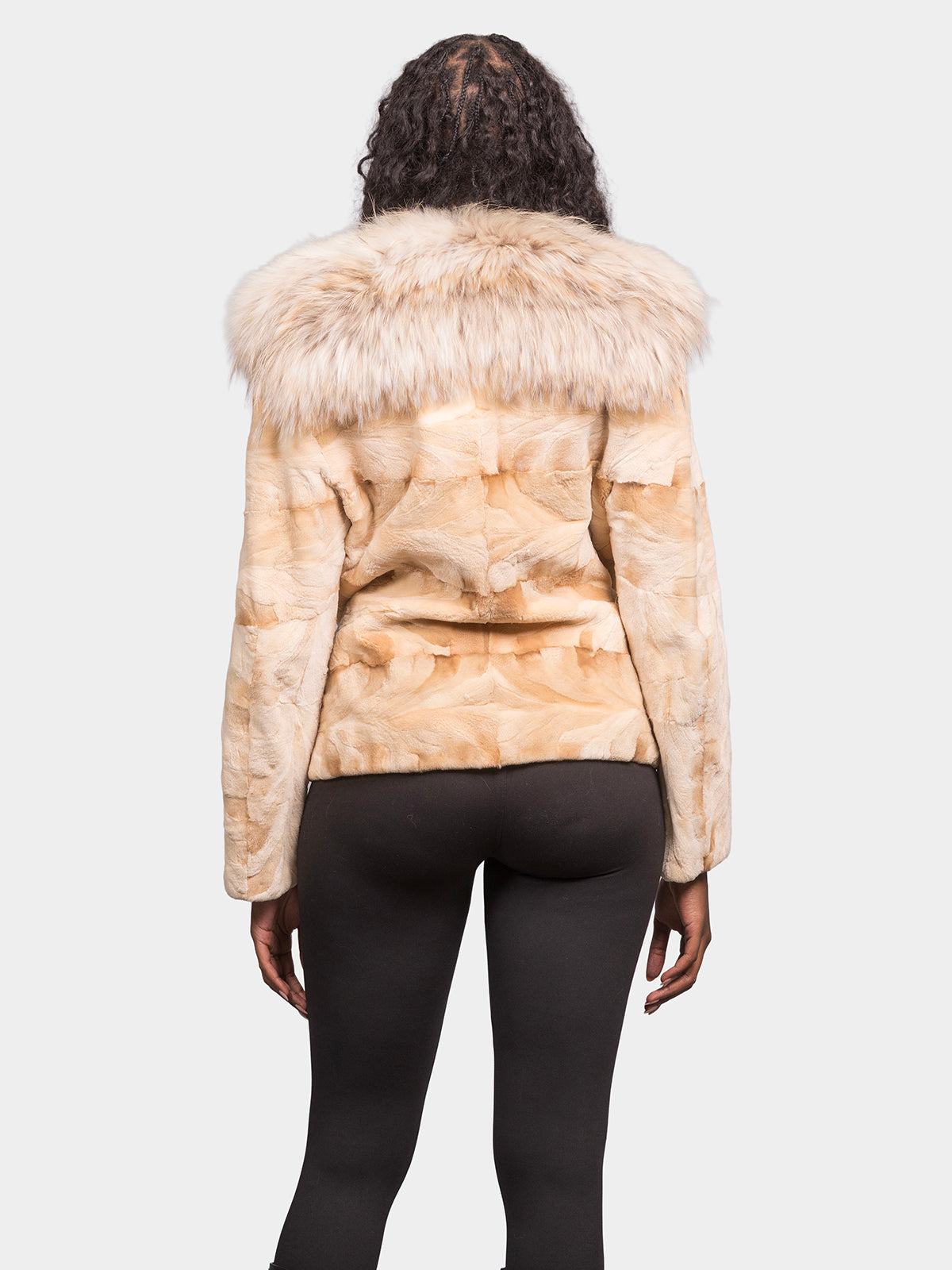 Women's Butterscotch Sculptured Sheared Mink Jacket