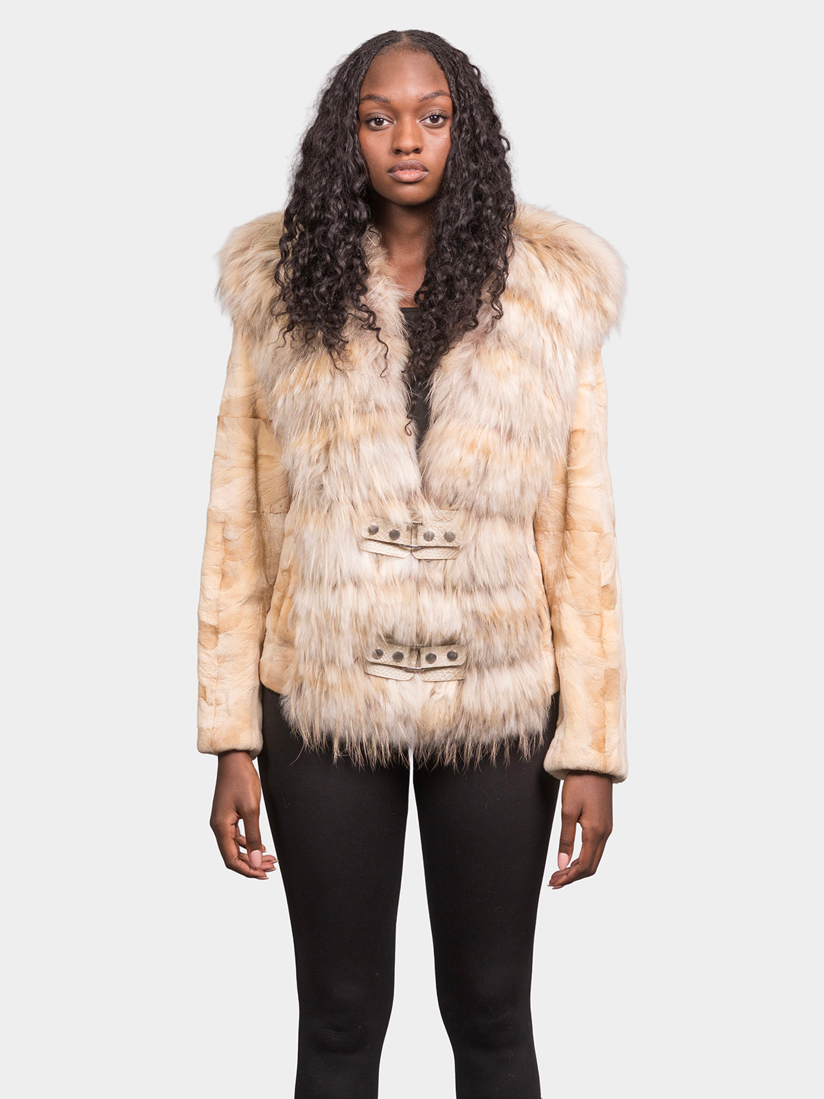 Women's Butterscotch Sculptured Sheared Mink Jacket