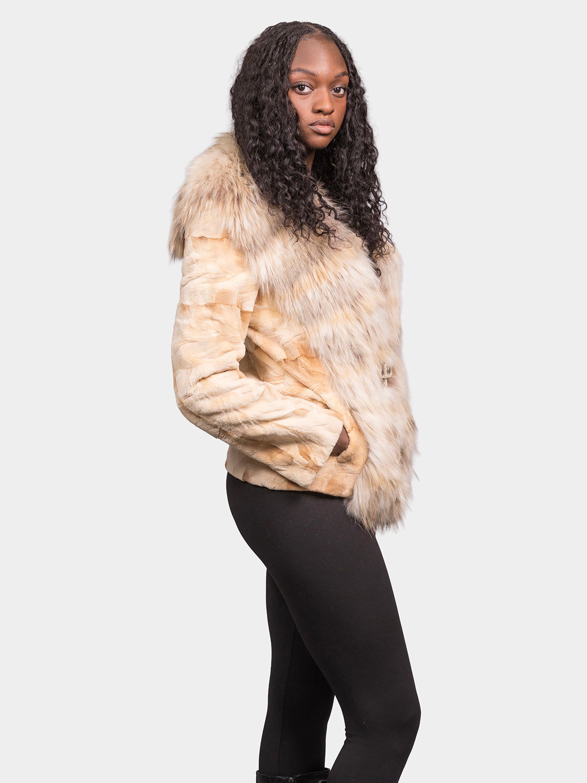 Women's Butterscotch Sculptured Sheared Mink Jacket