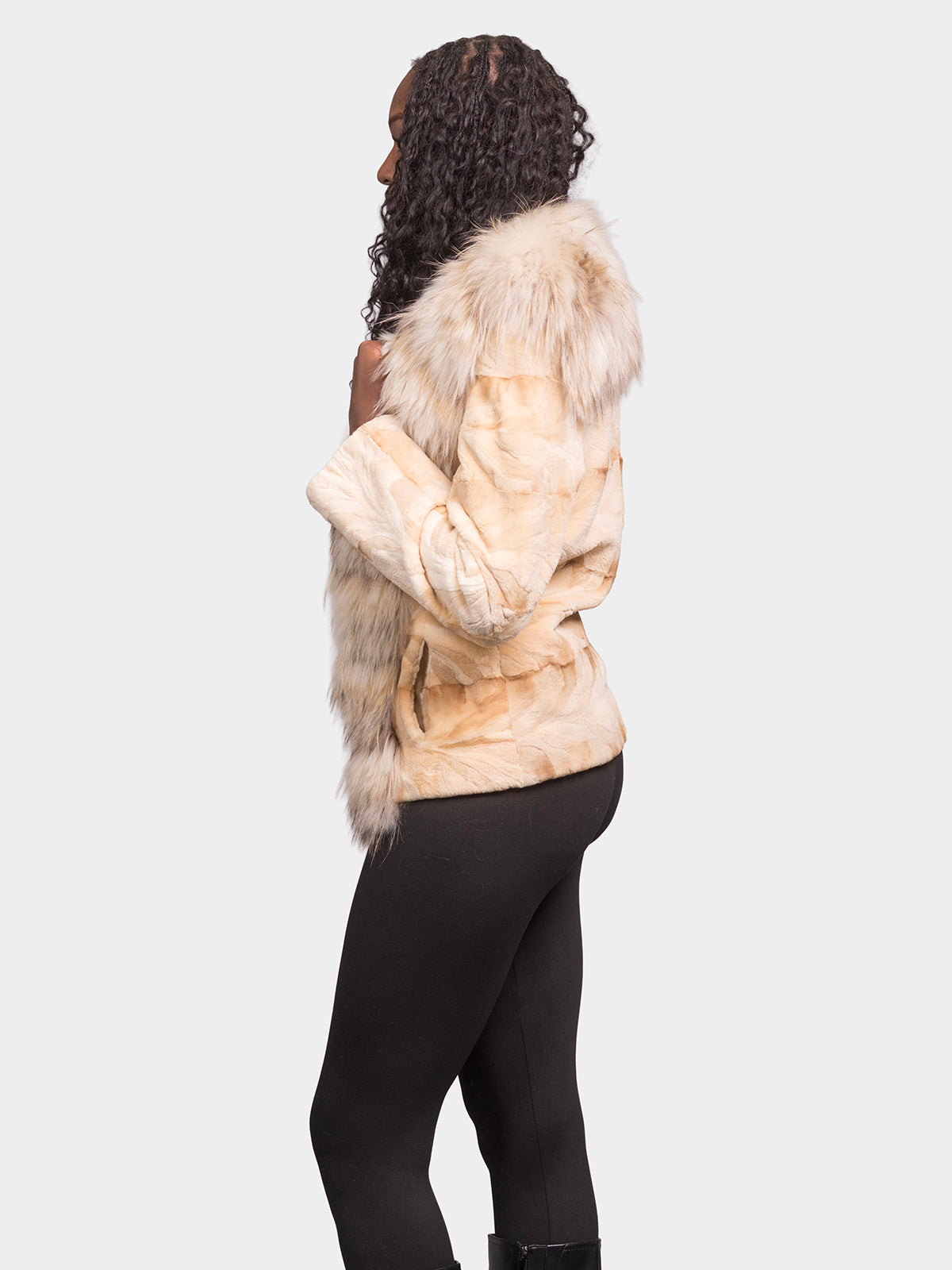 Women's Butterscotch Sculptured Sheared Mink Jacket