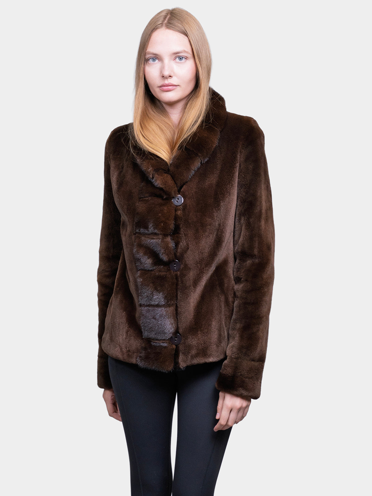 Women's Chestnut Sheared Mink Jacket