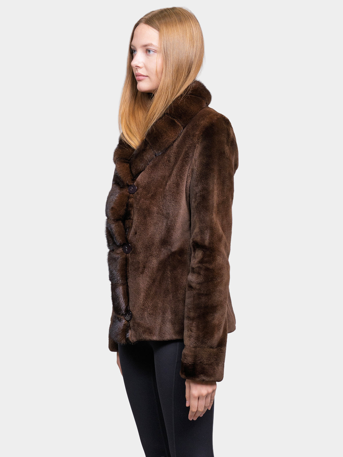 Women's Chestnut Sheared Mink Jacket