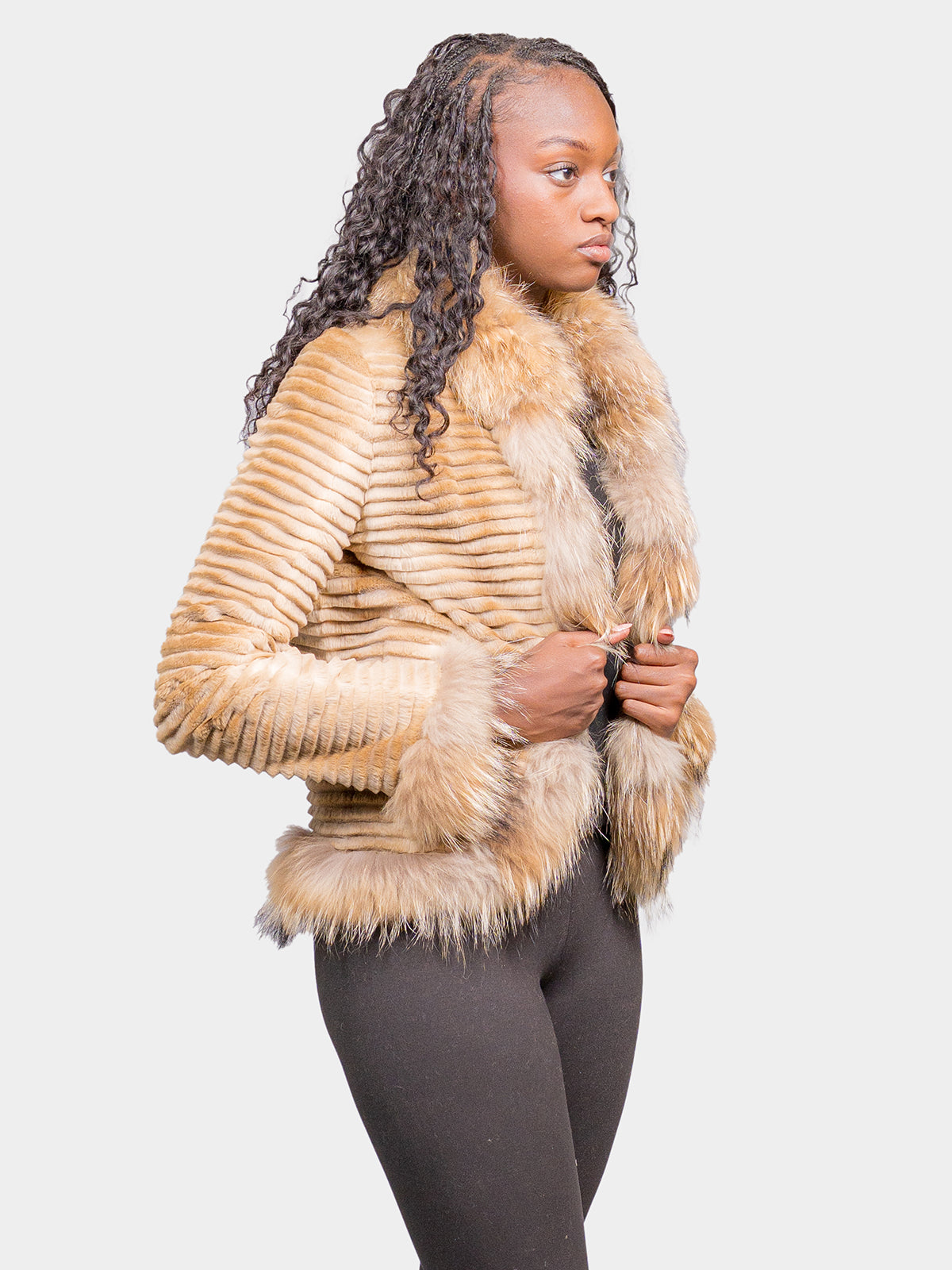 Women's Golden Sheared Mink Jacket