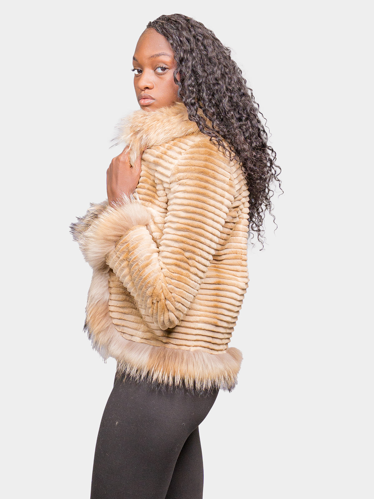 Women's Golden Sheared Mink Jacket