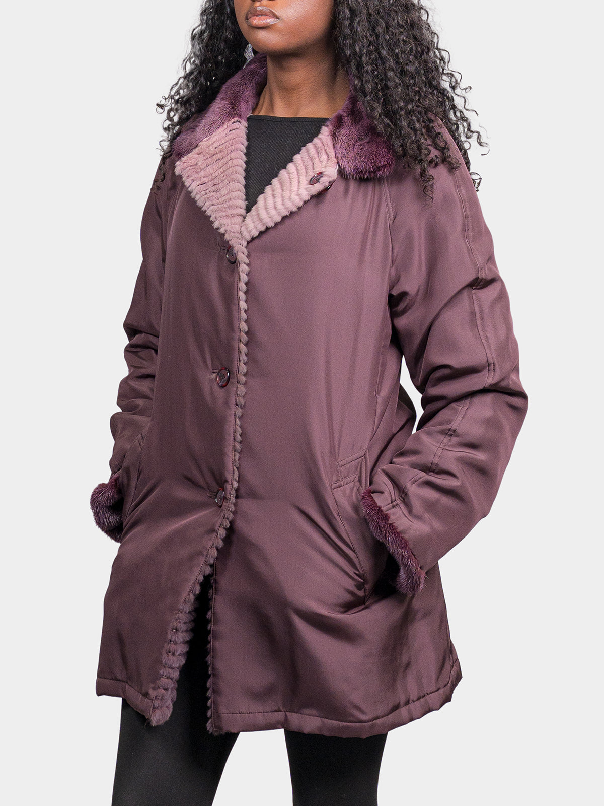 Women's Degrade Rose Sheared Mink Jacket