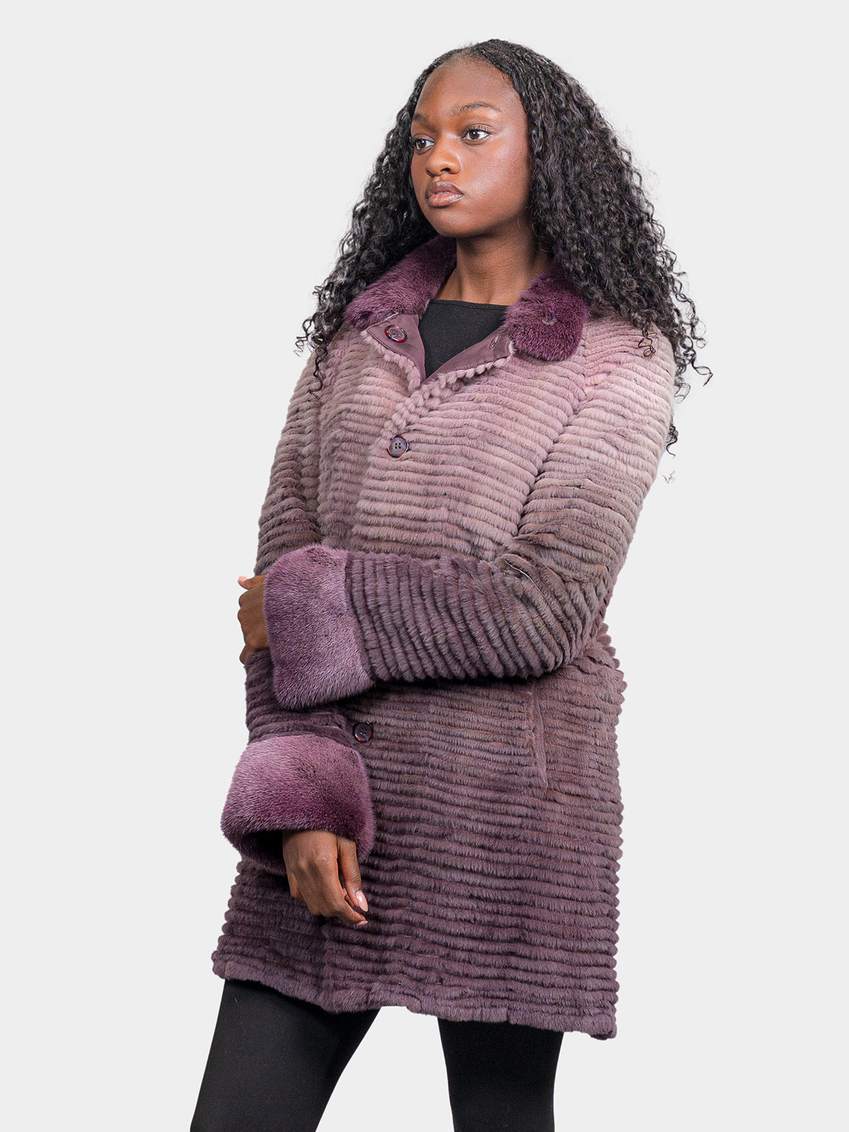 Women's Degrade Rose Sheared Mink Jacket