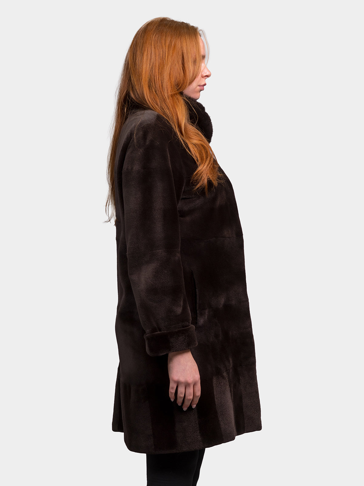 Women's Brown Sheared Mink Stroller