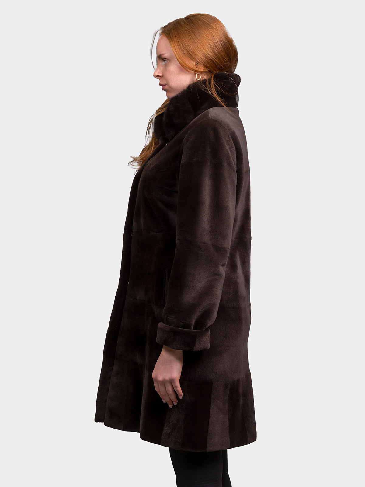 Women's Brown Sheared Mink Stroller