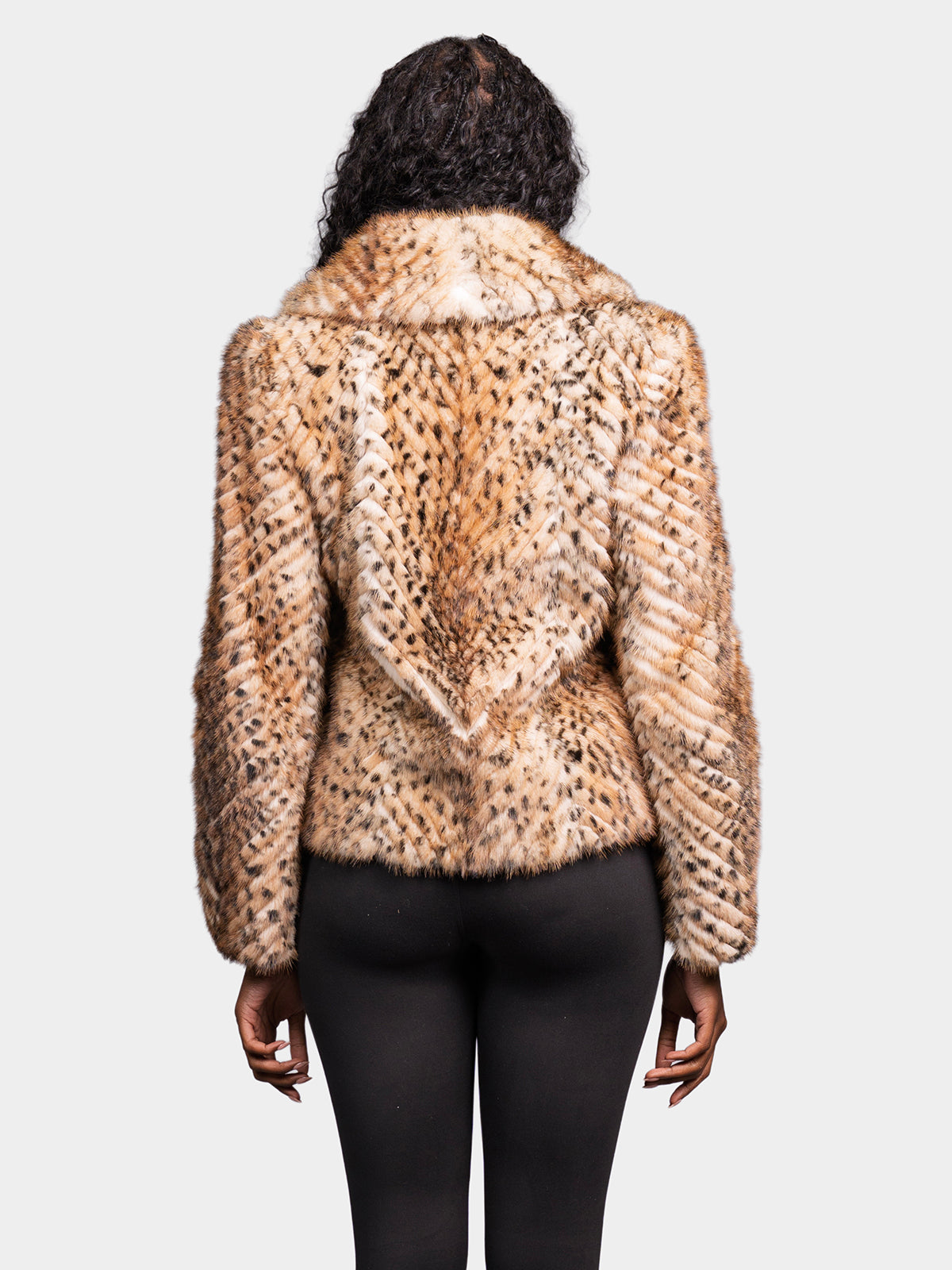 Women's Animal Print Blonde Mink Jacket