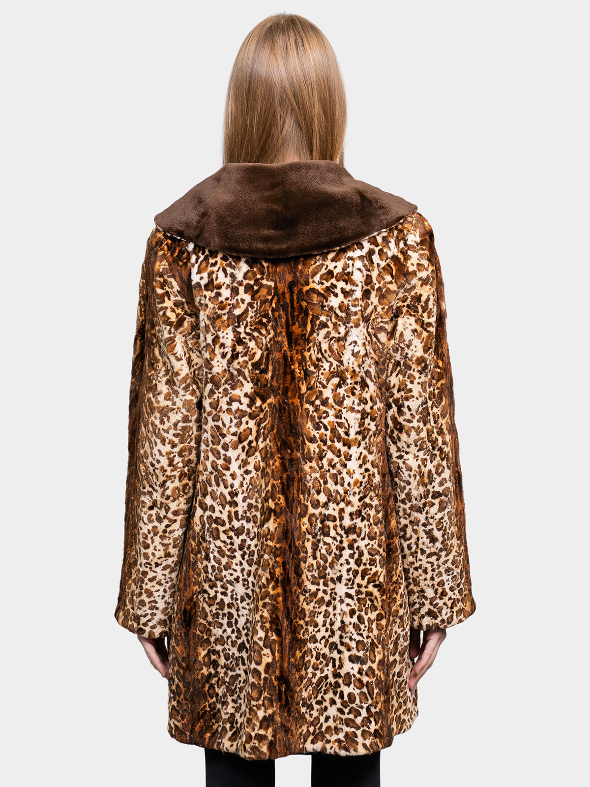 Women's Animal Printed Demi Buff Sculptured Mink Stroller