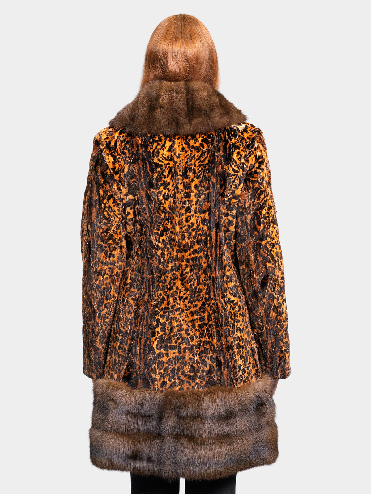 Women's Animal Print Micro Sheared Mink Stroller