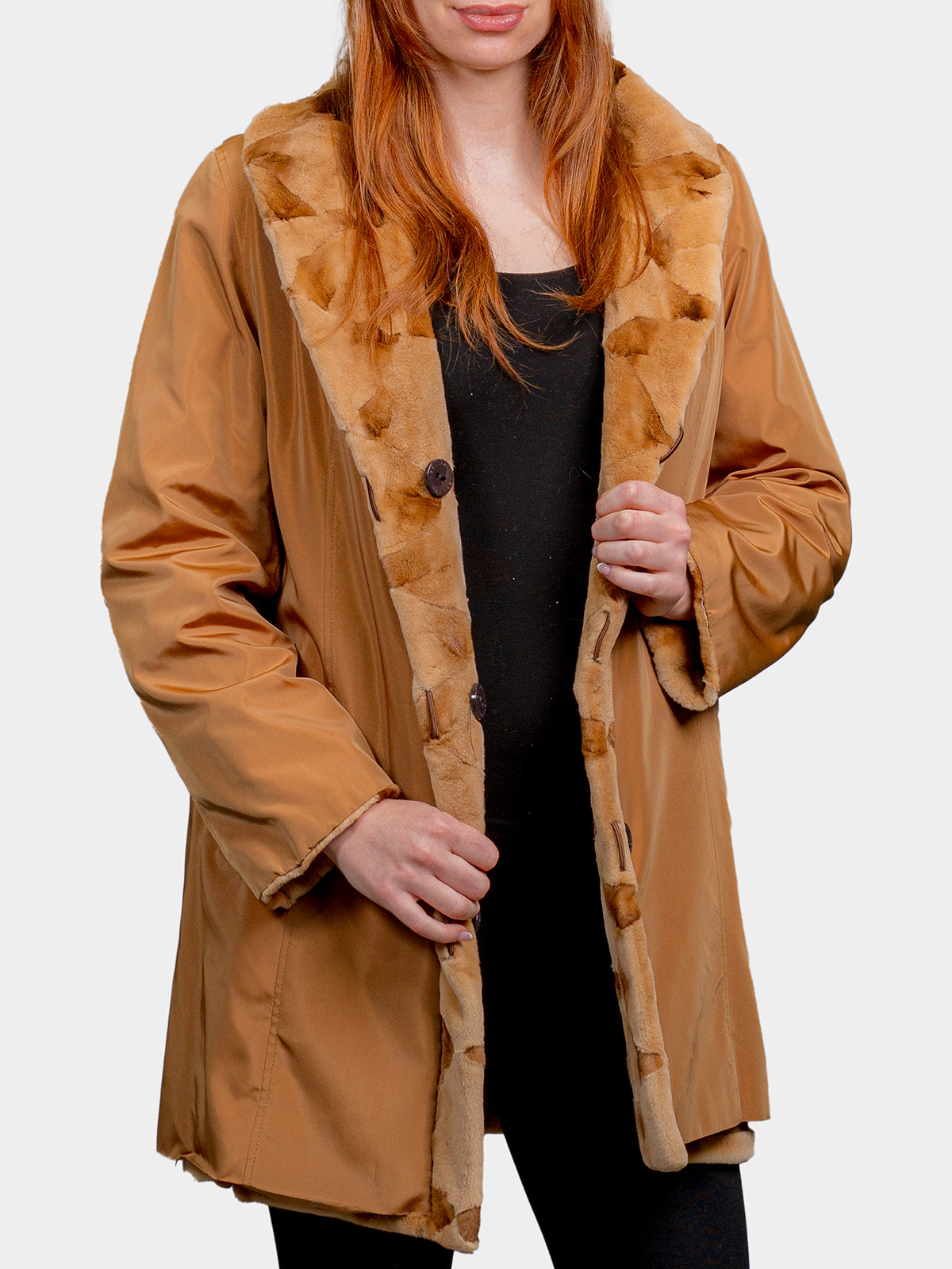 Women's Whiskey Sculptured Mink Sections Stroller