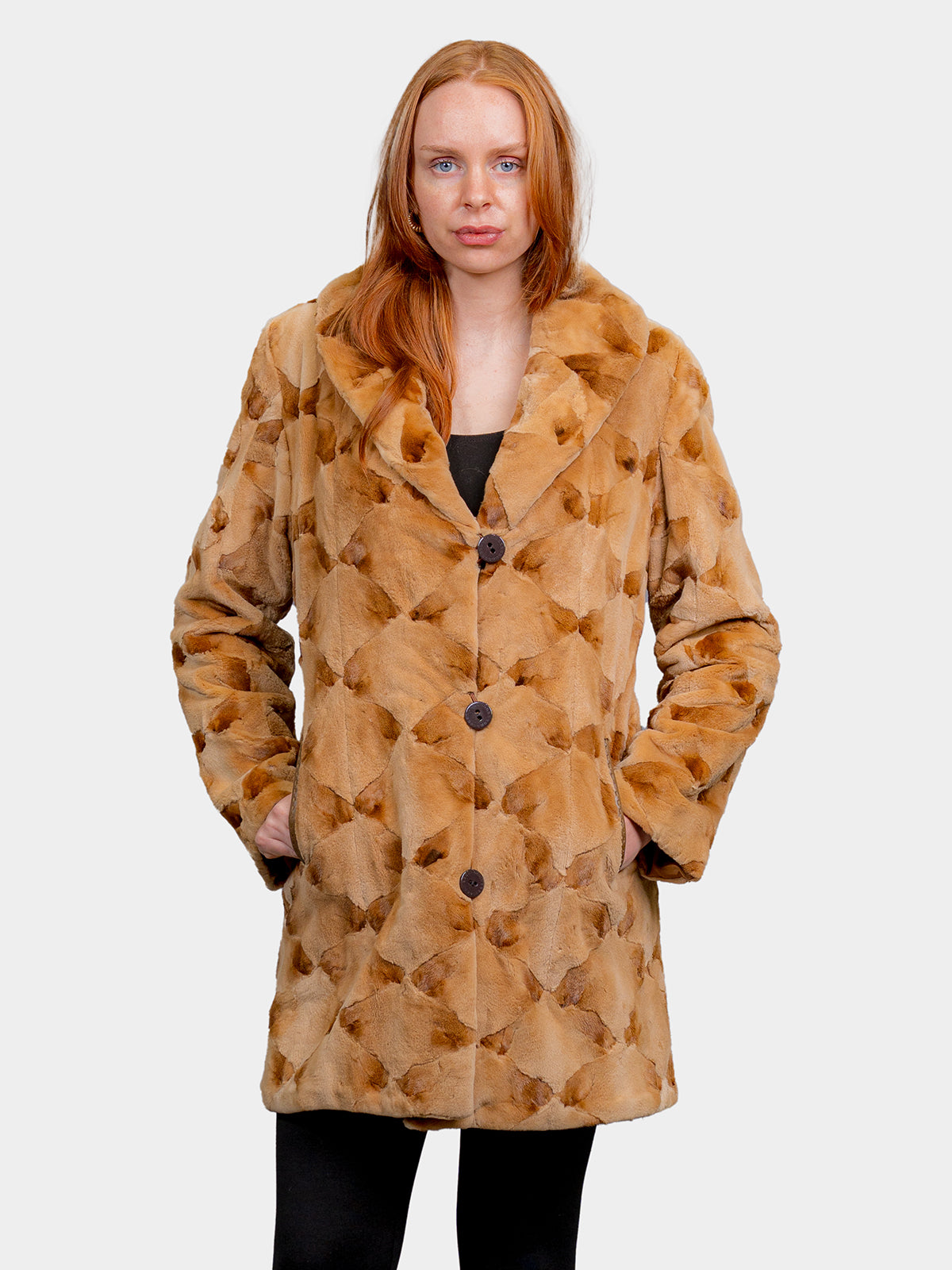 Women's Whiskey Sculptured Mink Sections Stroller