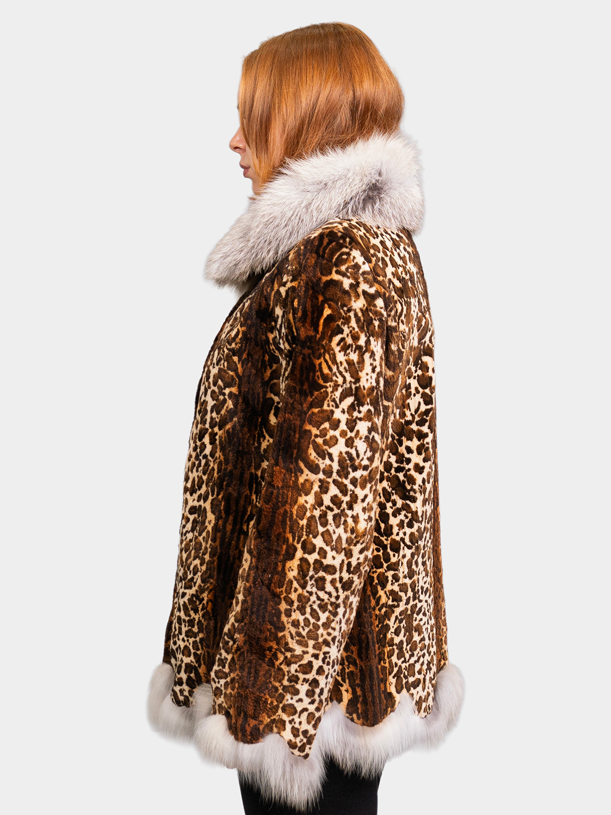 Women's Animal Print Sheared Beaver Jacket