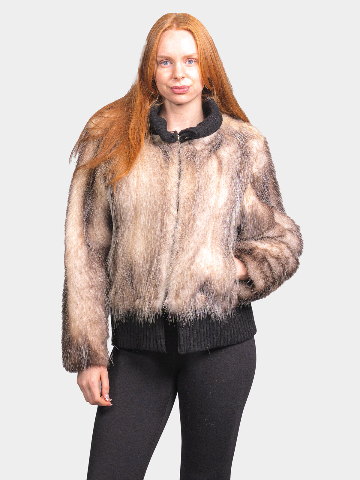 Women's Natural Opossum Jacket
