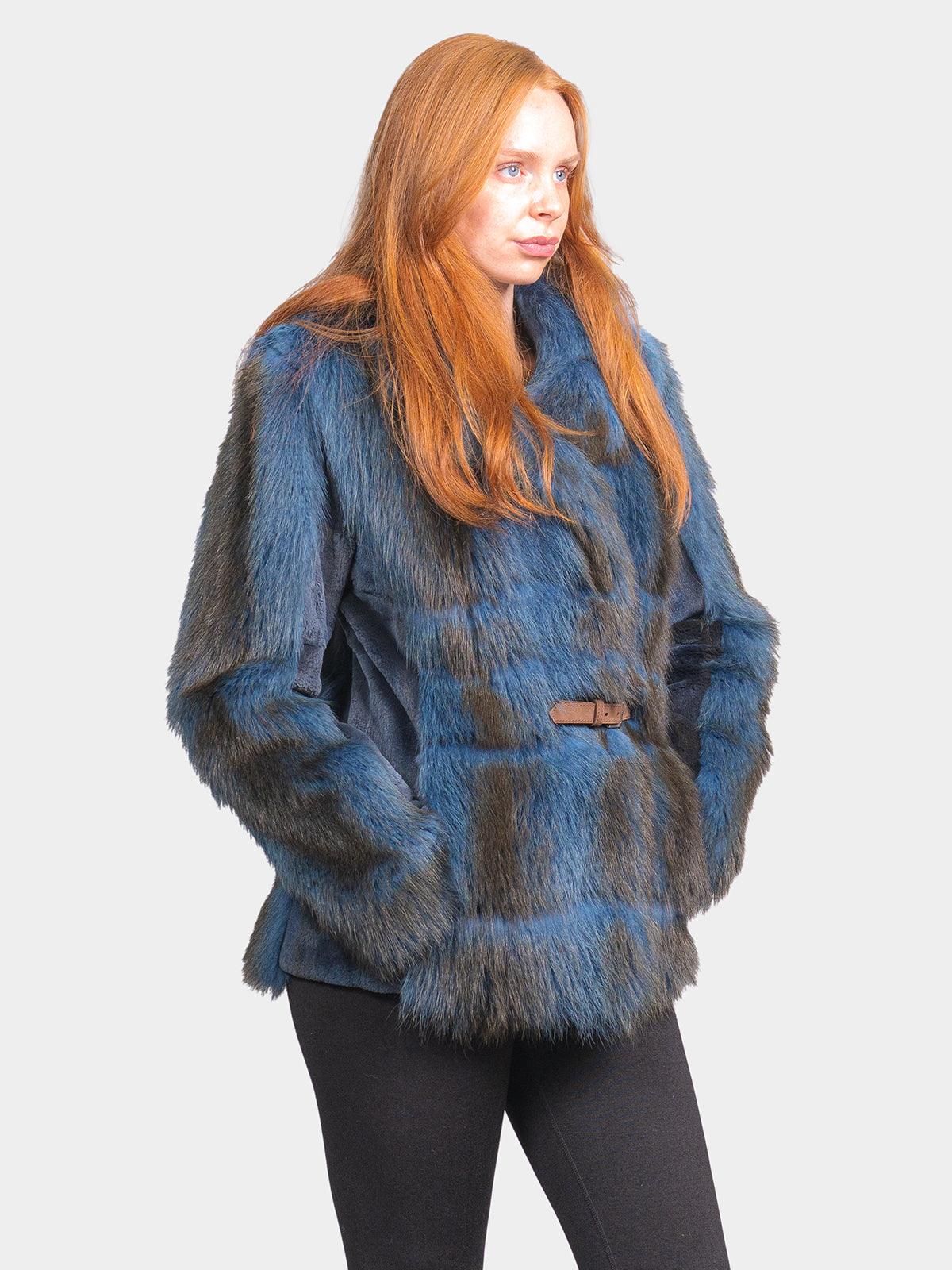 Women's Blue Raccoon Jacket