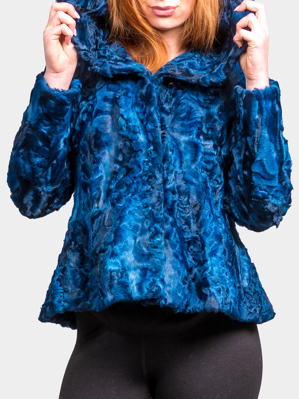 Women's Electric Blue Perisan Lamb Jacket