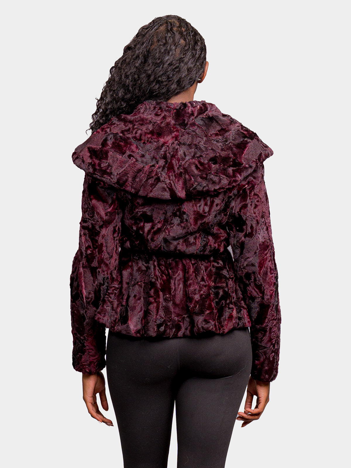 Women's Merlot Sculptured Karakul Shearling Jacket