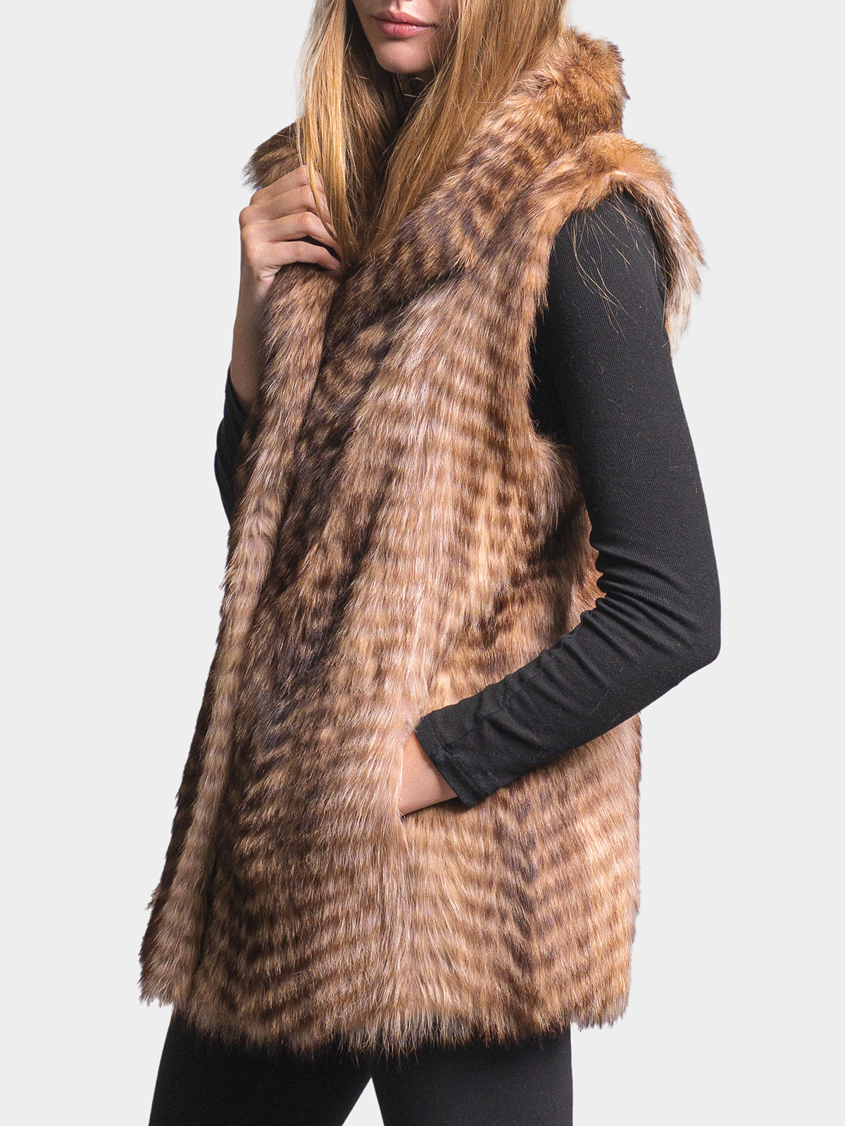 Women's Crystal Raccoon Vest