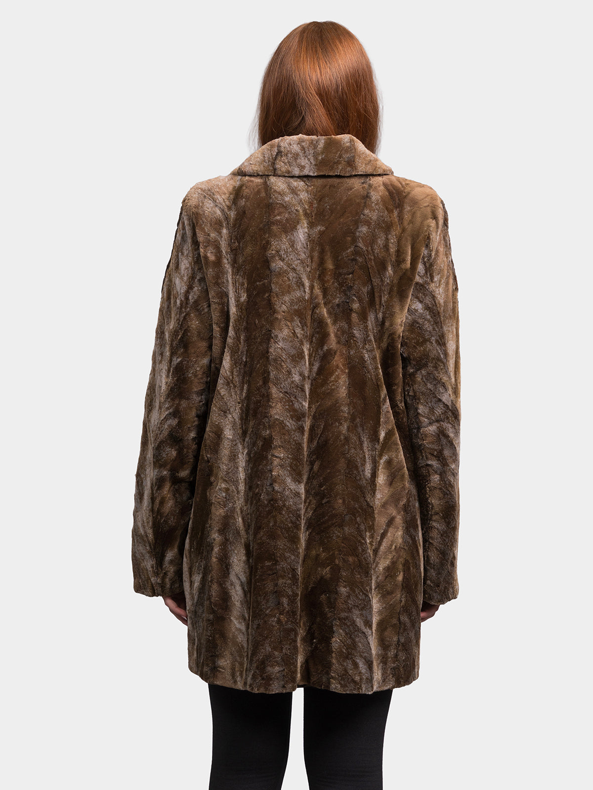 Women's Sculptured Sheared Mink, Reversible Taffeta
