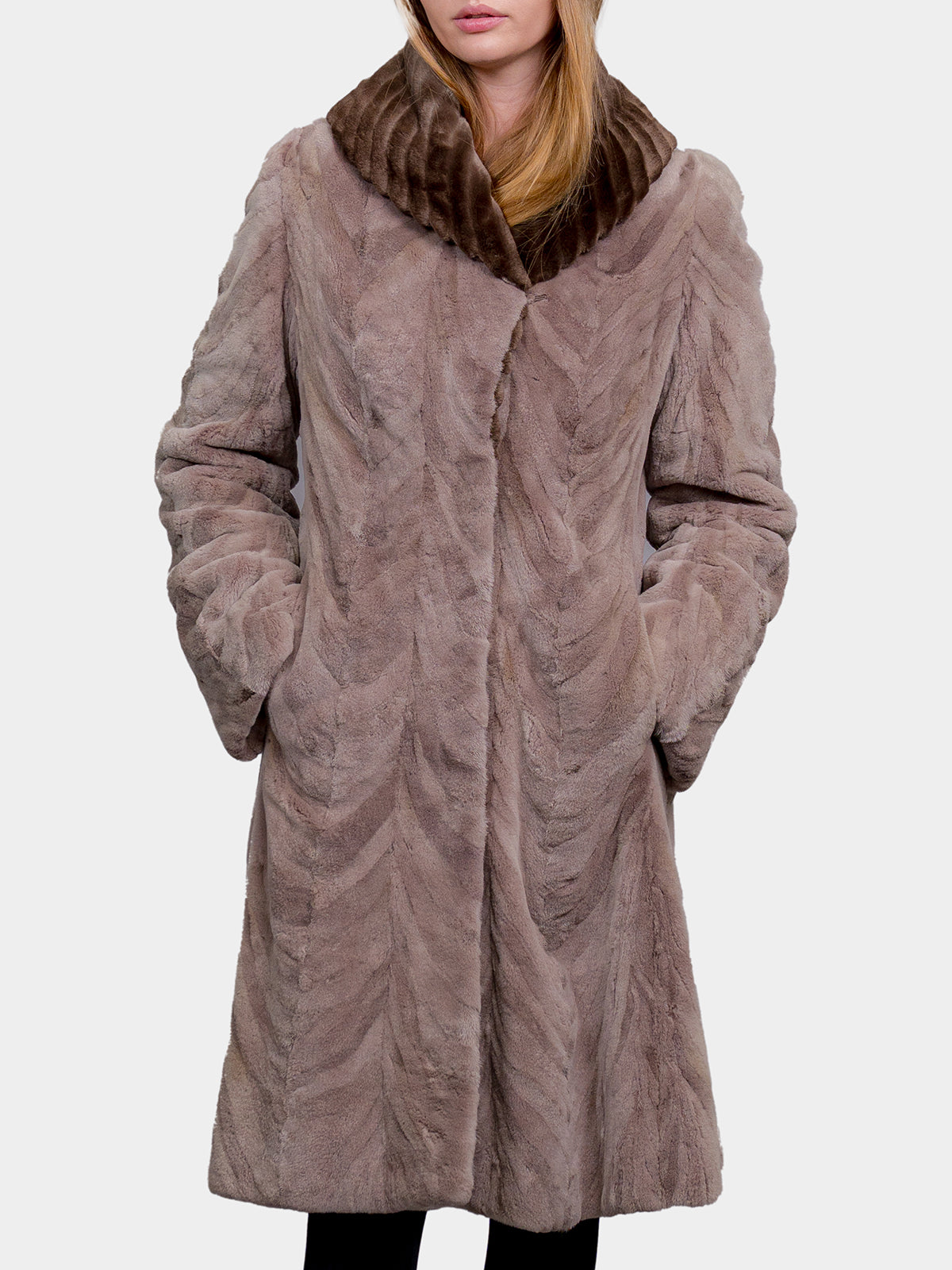 Women's Camel Sculptured Mink Stroller