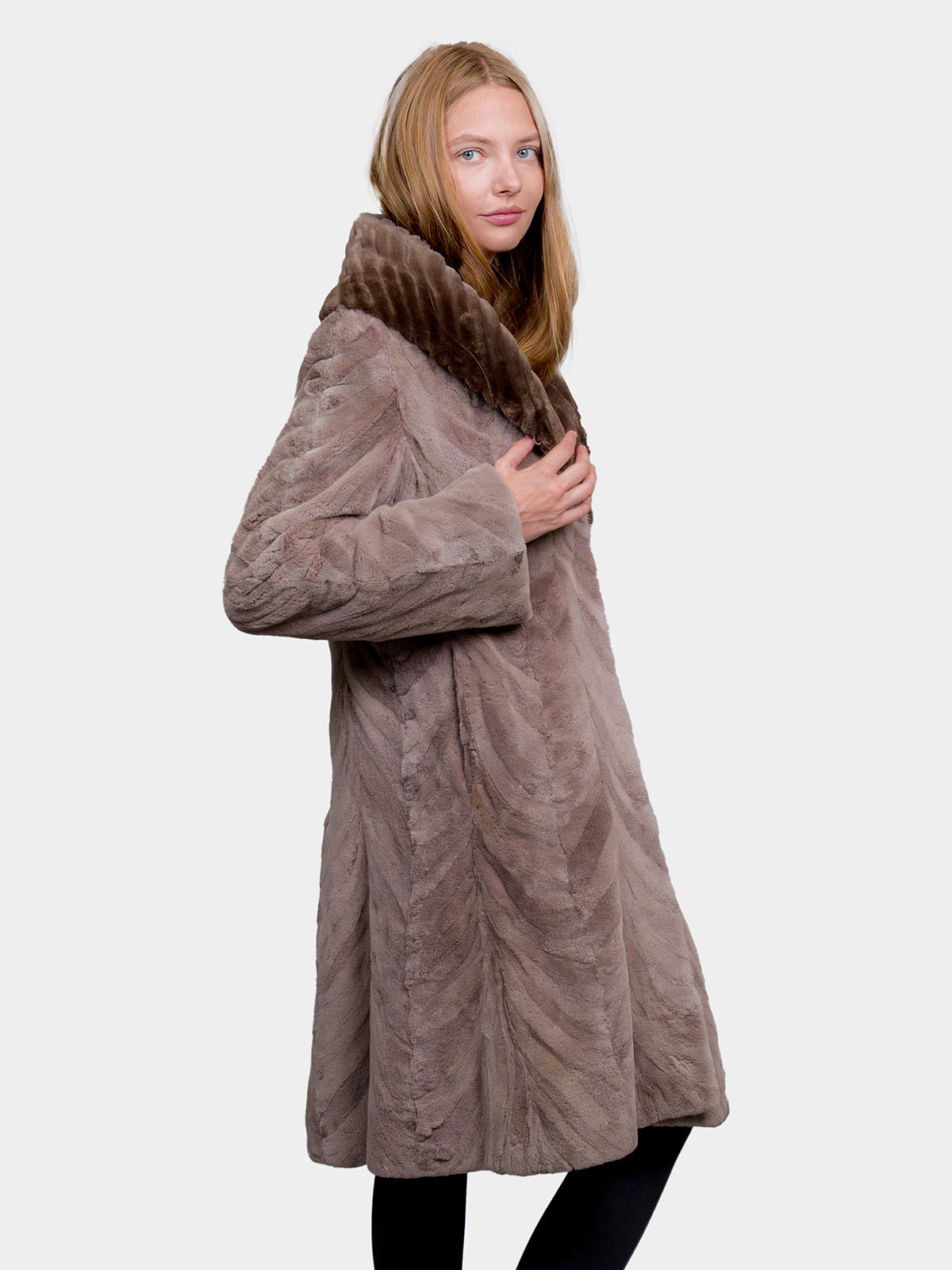 Women's Camel Sculptured Mink Stroller