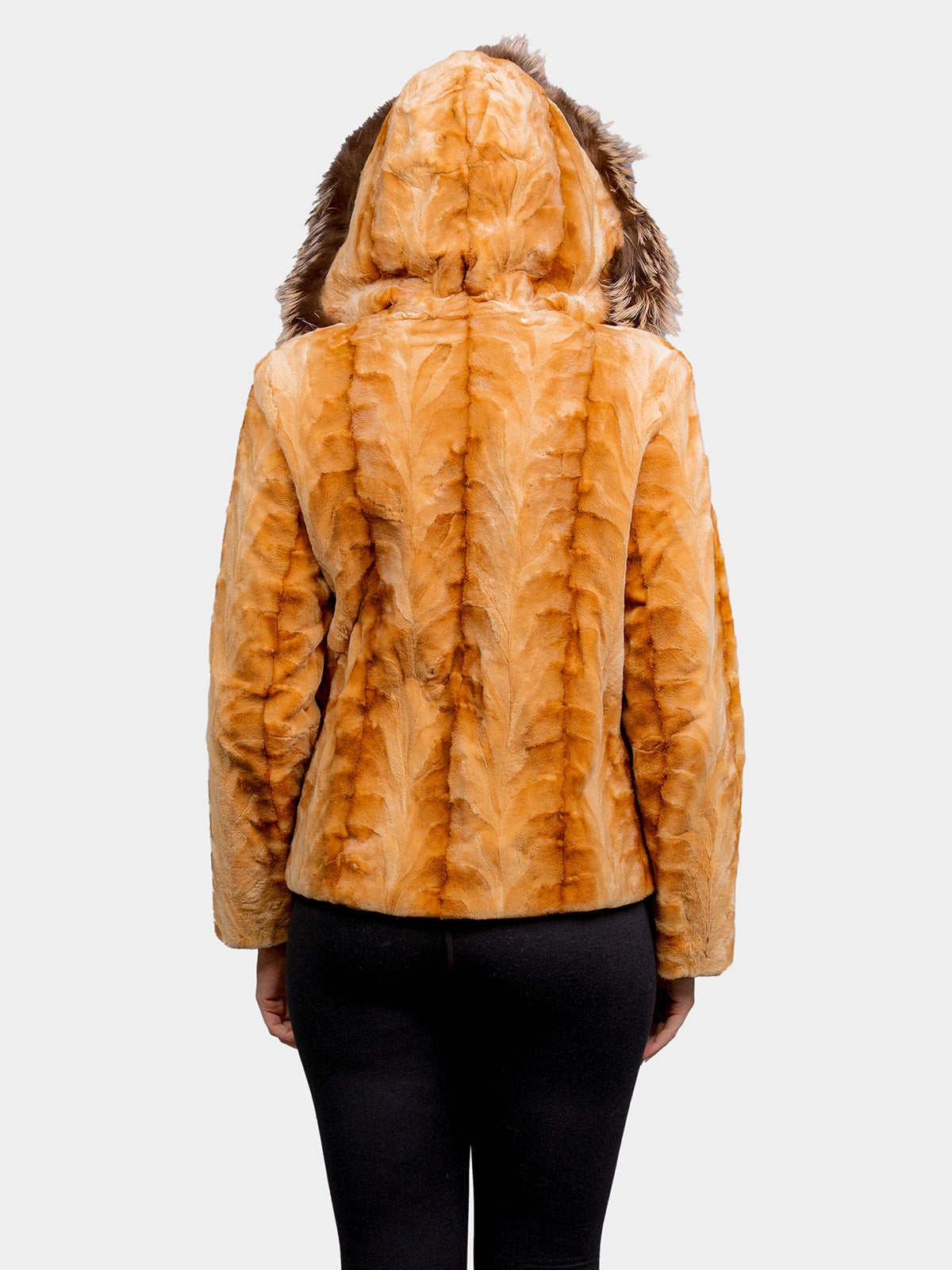 Women's Whiskey Sculptured Sheared Mink Jacket