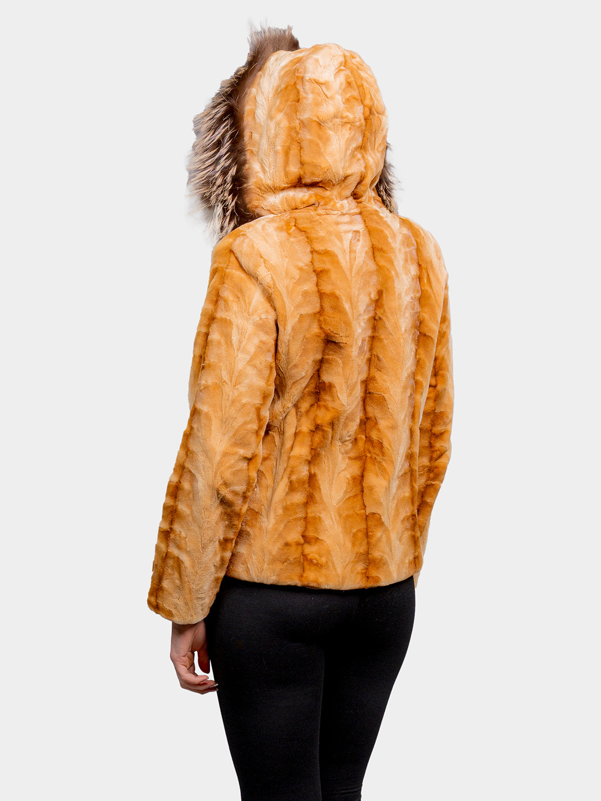 Women's Whiskey Sculptured Sheared Mink Jacket