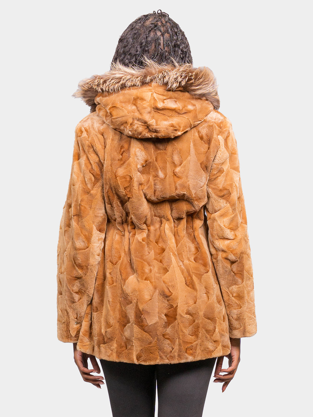 Women's Whiskey Sculptured Sheared Mink Jacket