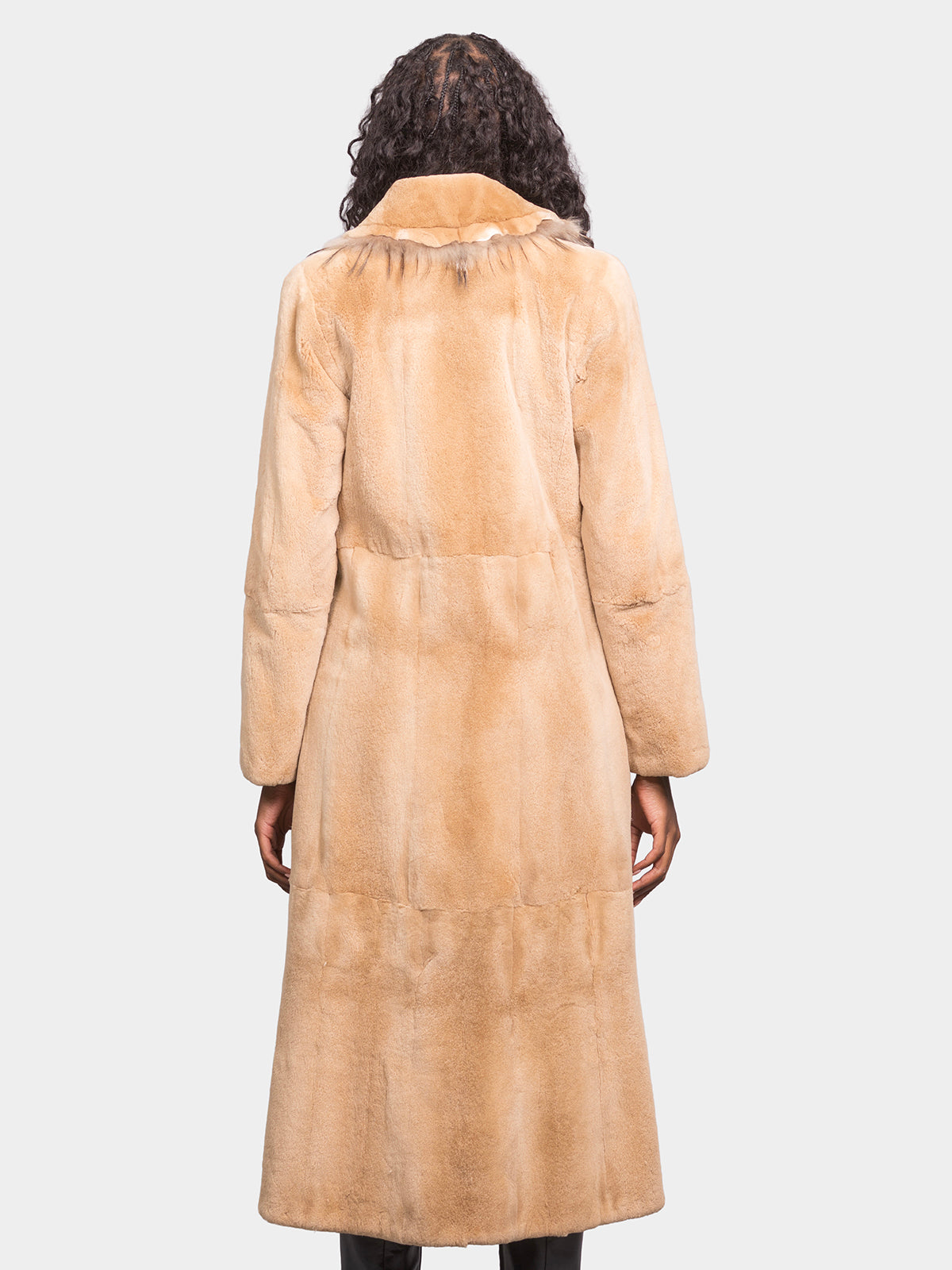 Women's Golden Plucked Mink Coat