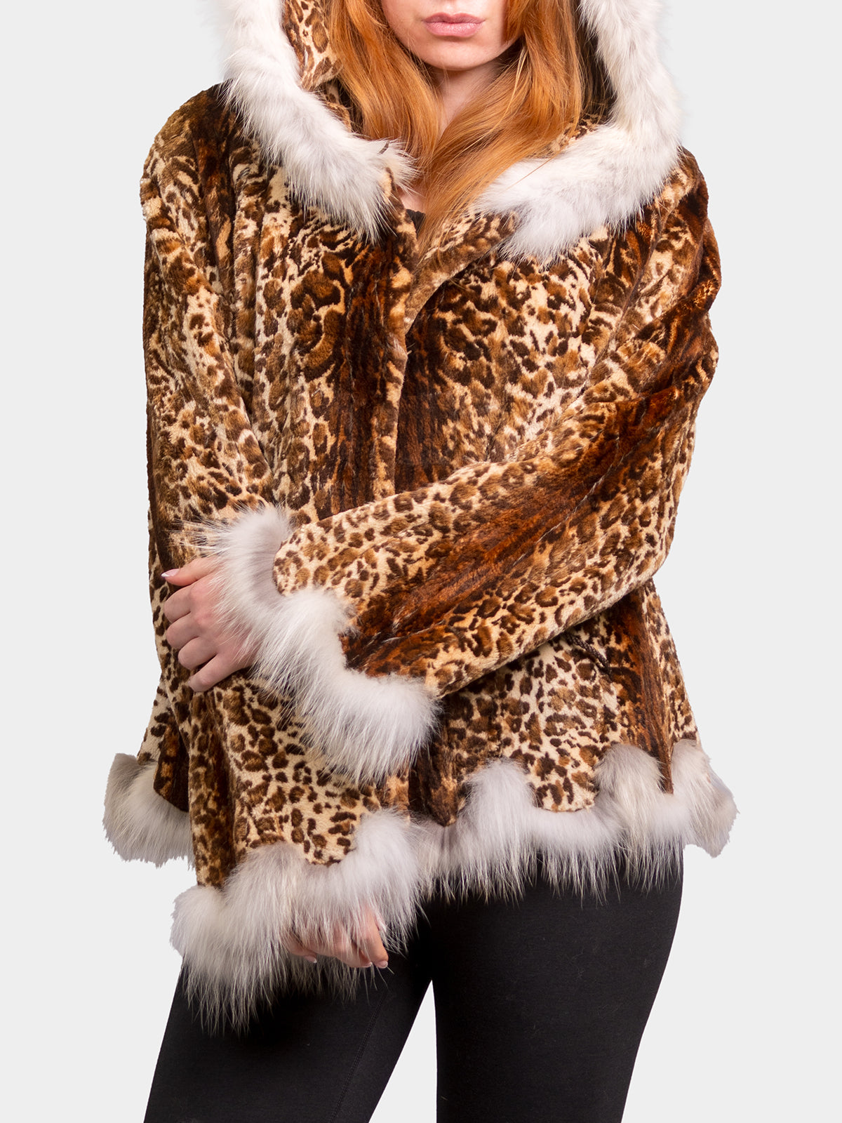 Women's Animal Print Sheared Beaver Jacket