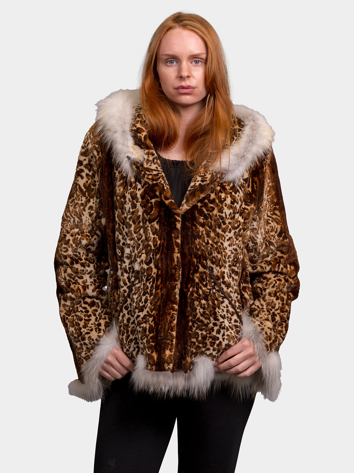 Women's Animal Print Sheared Beaver Jacket
