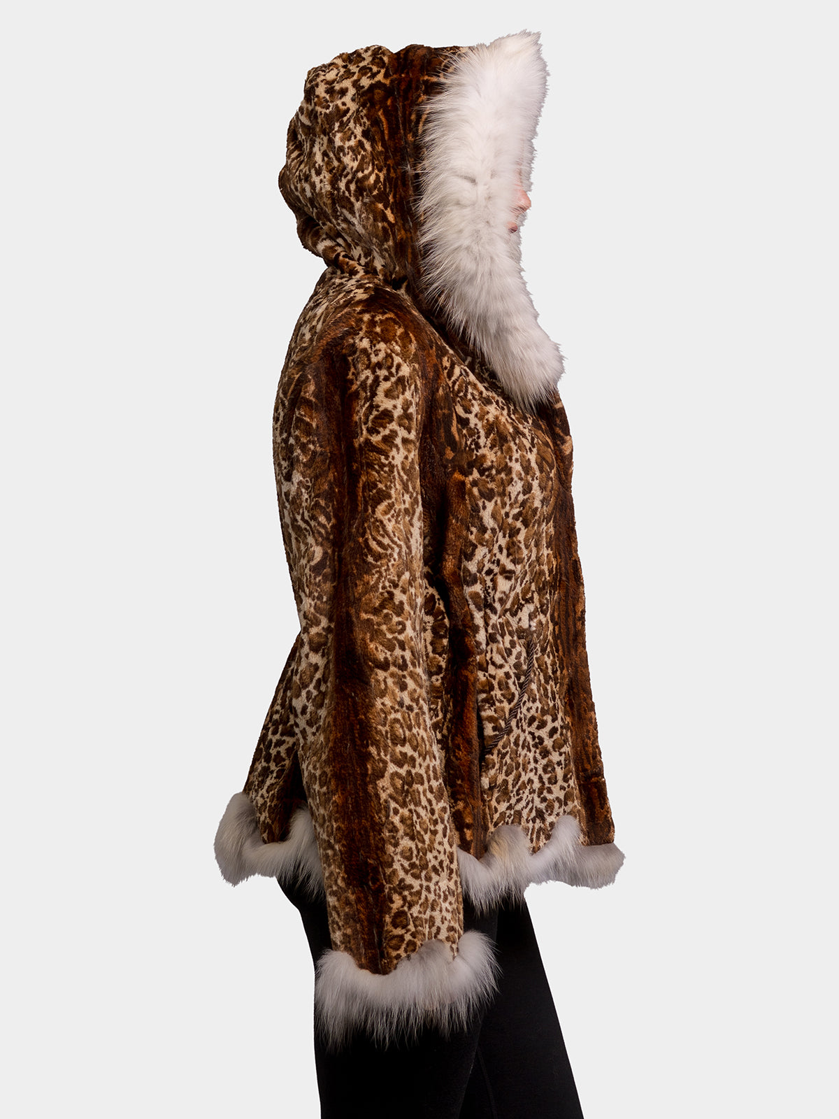 Women's Animal Print Sheared Beaver Jacket