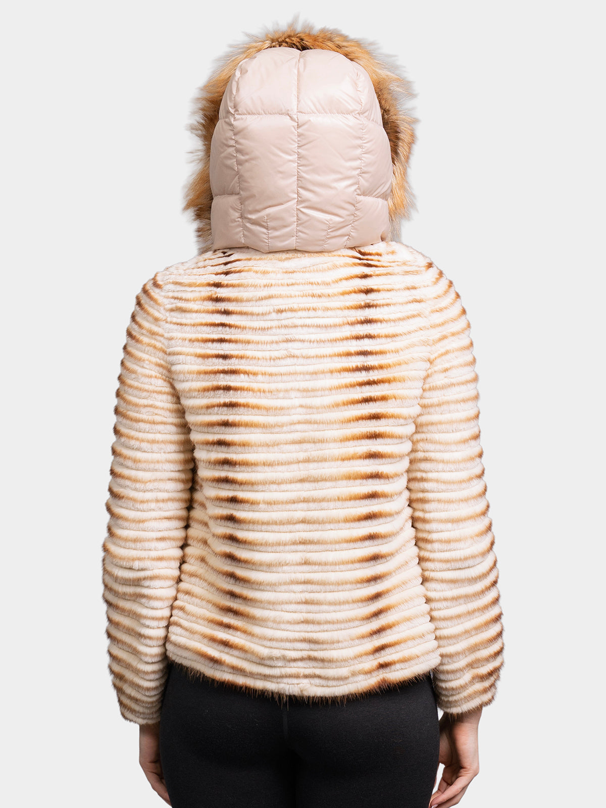 Women's Cream Feathered Mink & Beaver Jacket