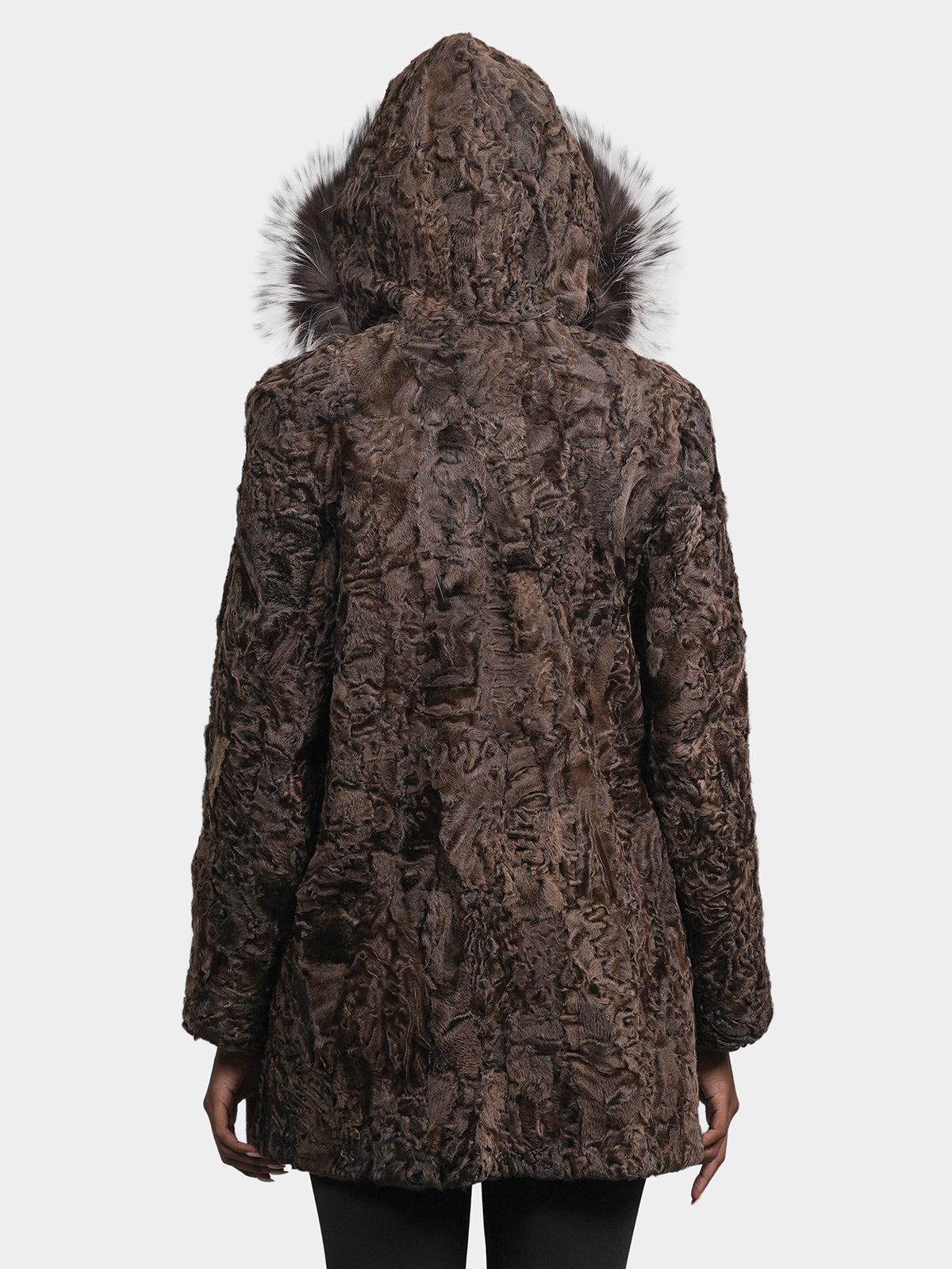 Women's Parka Brown Sculptured Karkaul Shearling Stroller