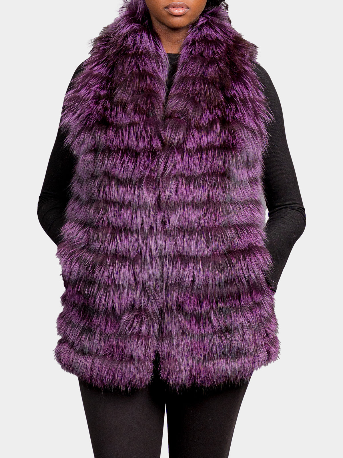 Women's Purple Silver Fox Vest