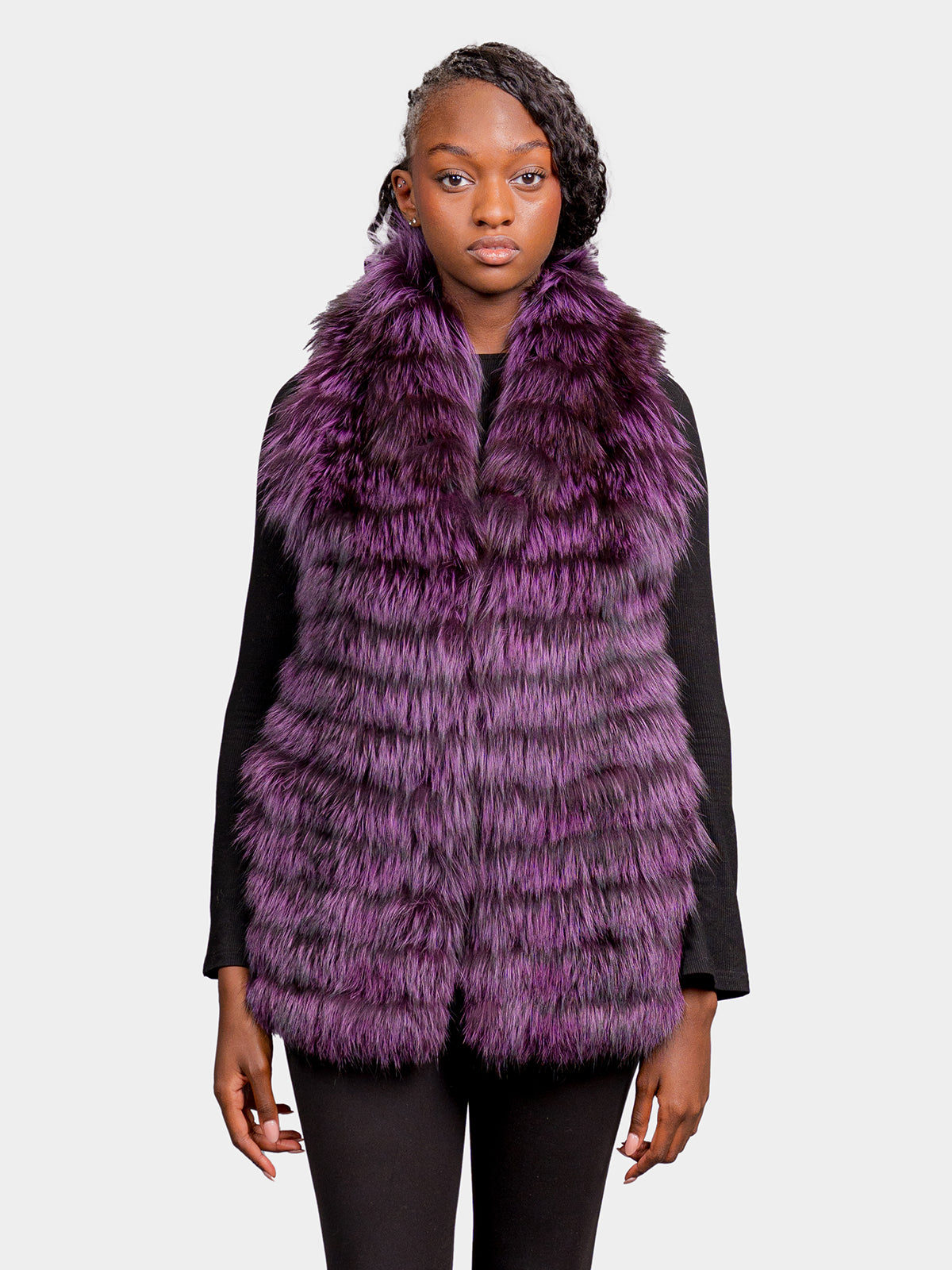 Women's Purple Silver Fox Vest