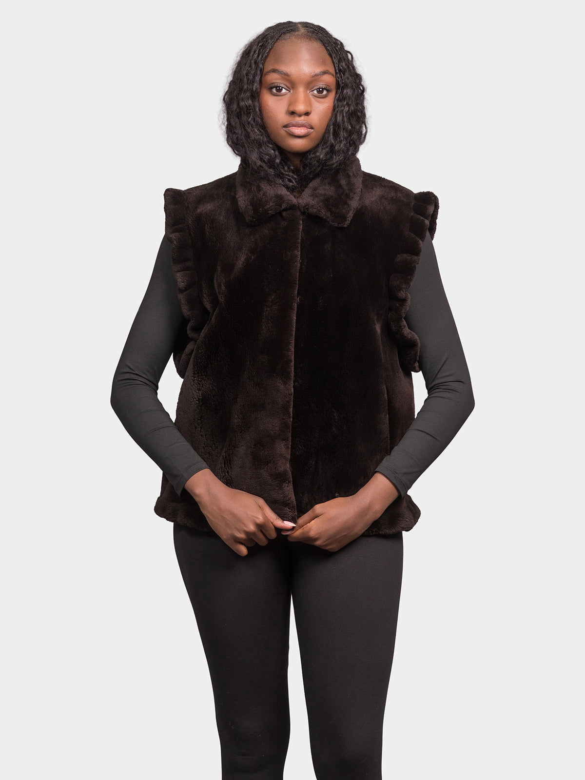 Women's Chestnut Sheared Beaver Vest