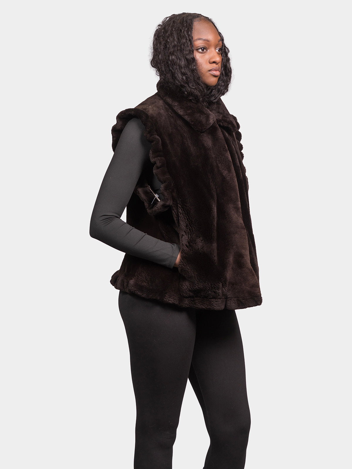 Women's Chestnut Sheared Beaver Vest