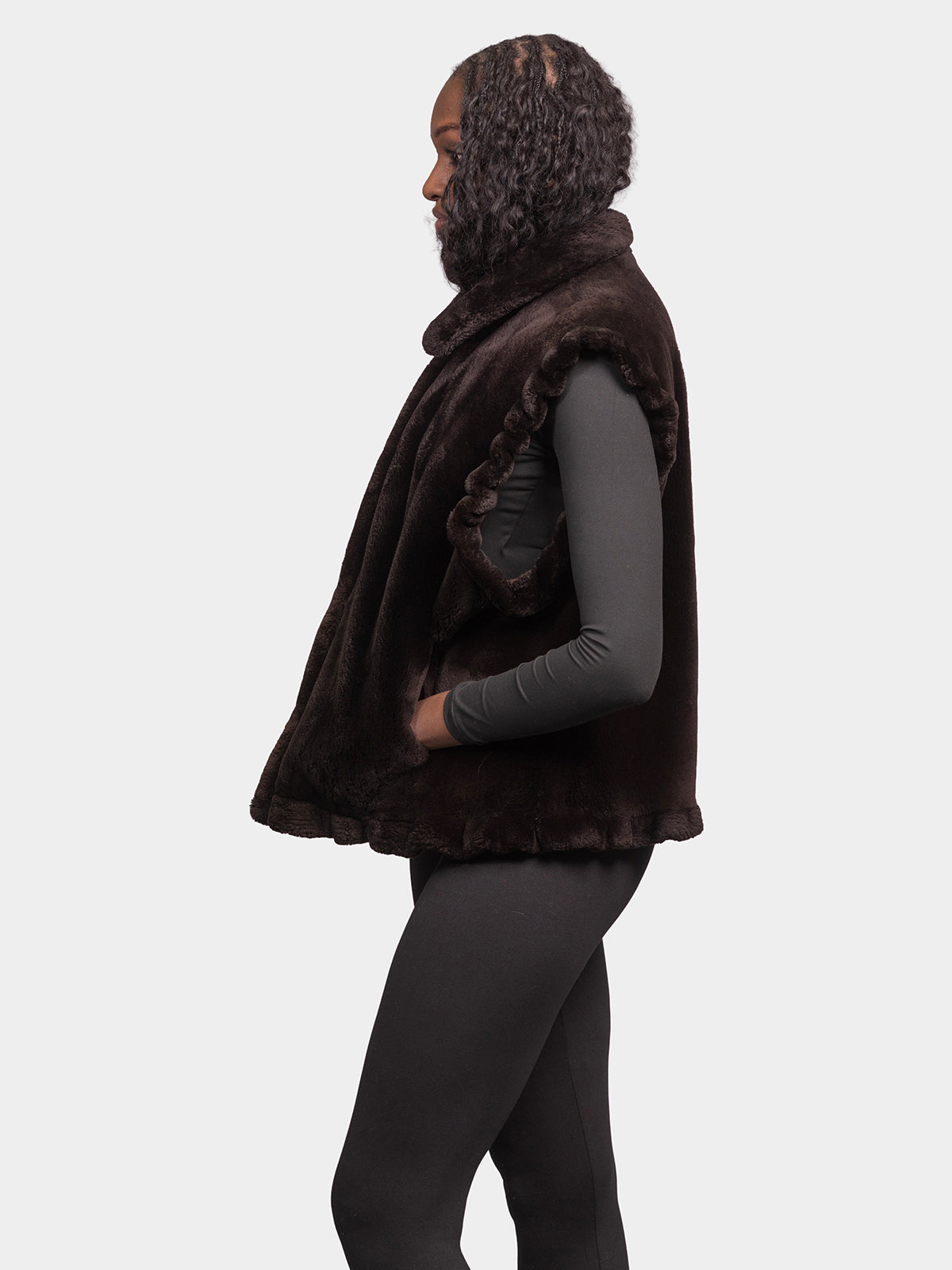 Women's Chestnut Sheared Beaver Vest