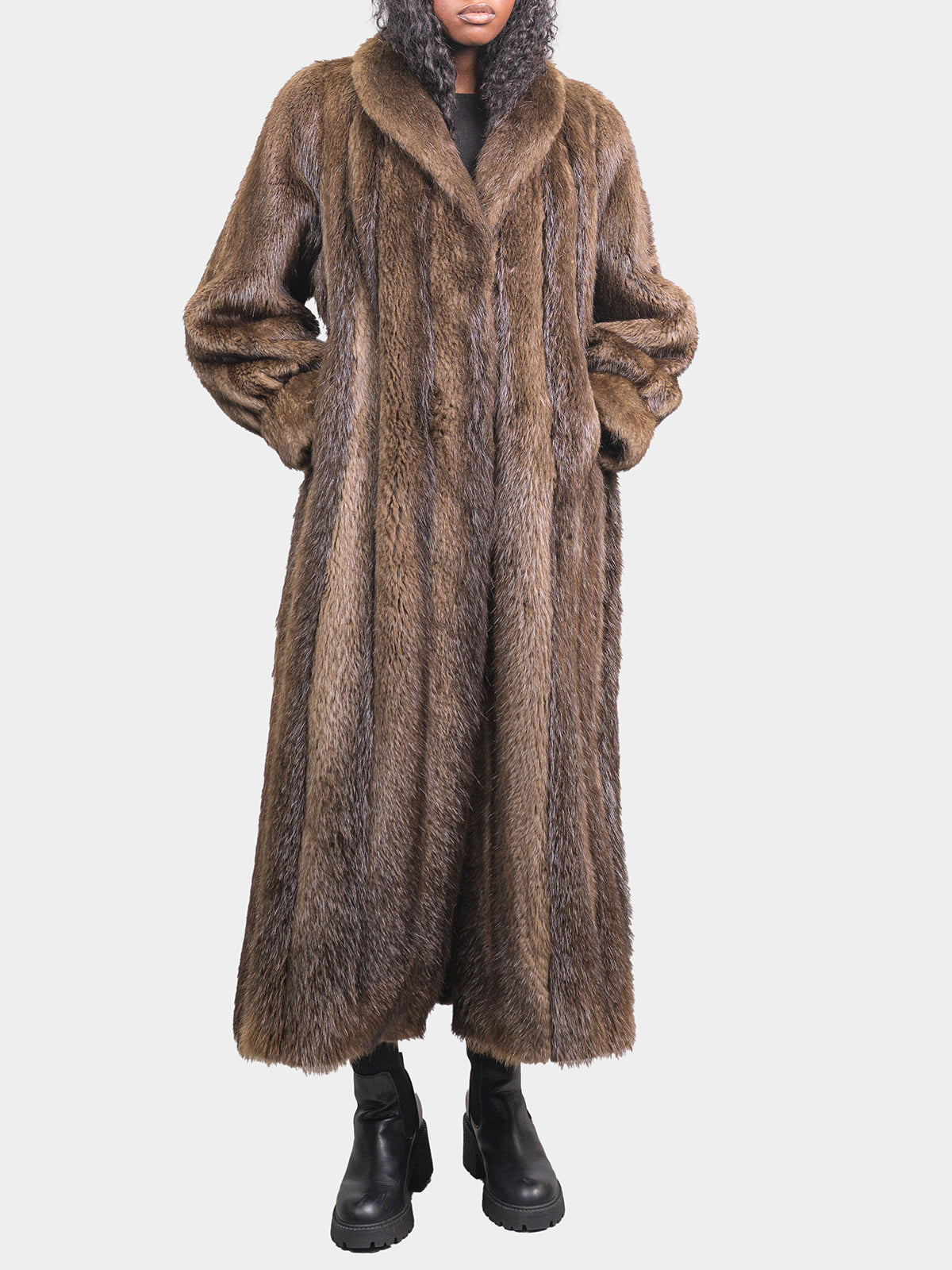 Women's Medium Brown Beaver Coat
