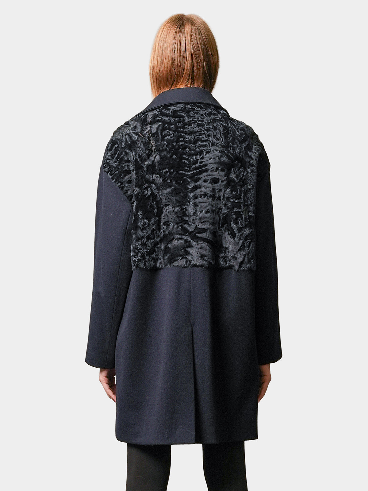 Women's Blue Cashmere & Karakul Lamb Stroller