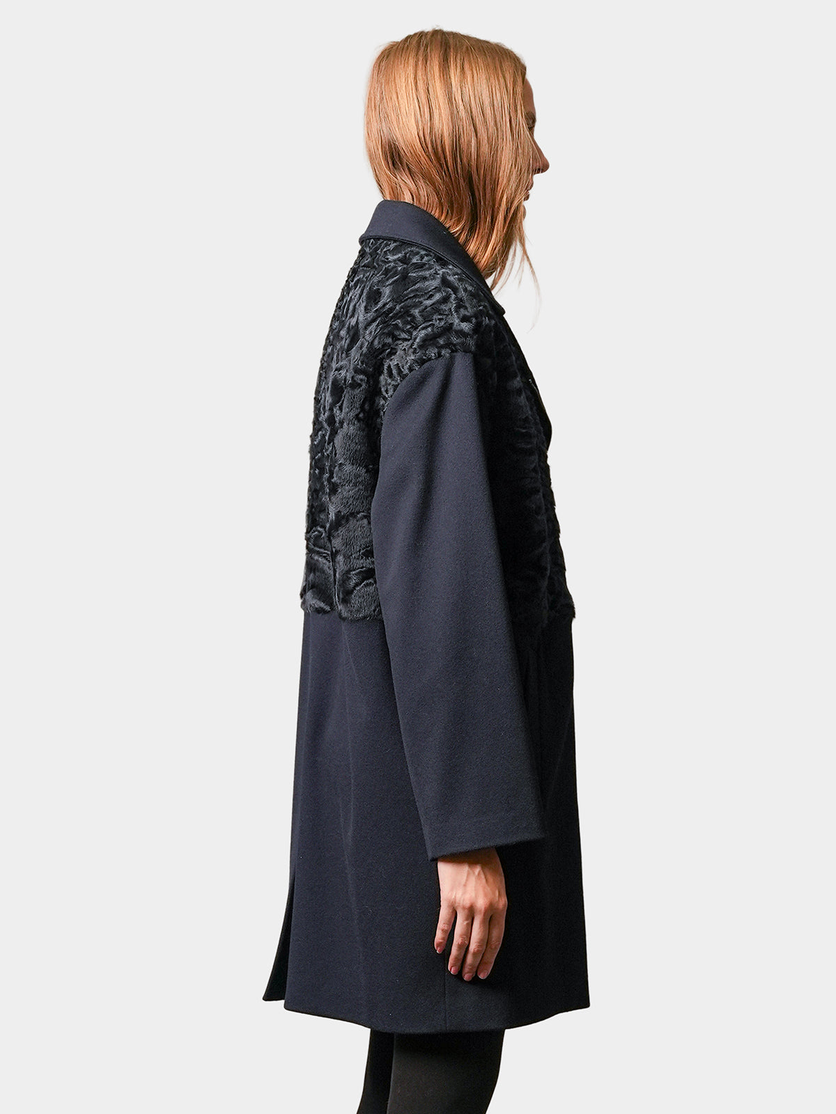 Women's Blue Cashmere & Karakul Lamb Stroller
