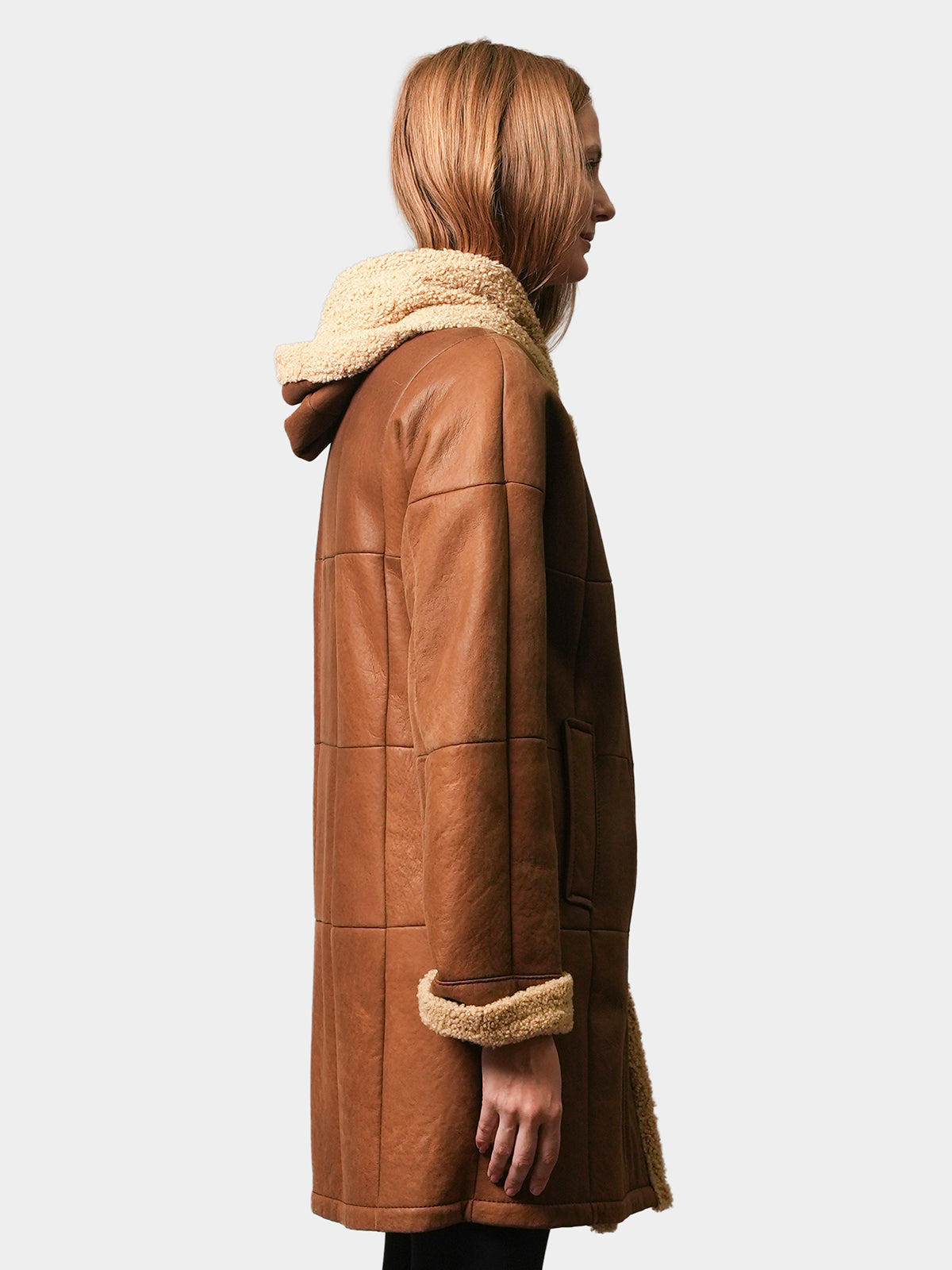 Women's Shearling Lamb Stroller with Hood